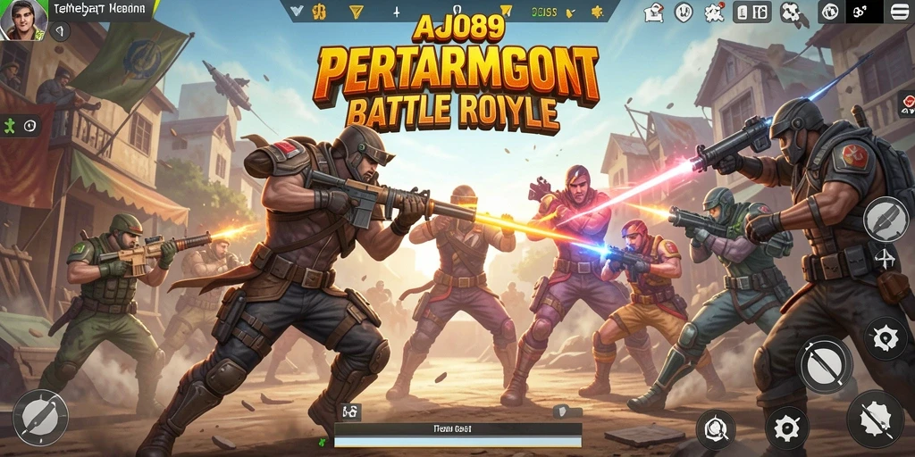 Tangkapan layar AJO89 menampilkan aksi seru dalam pertempuran Battle Royale.