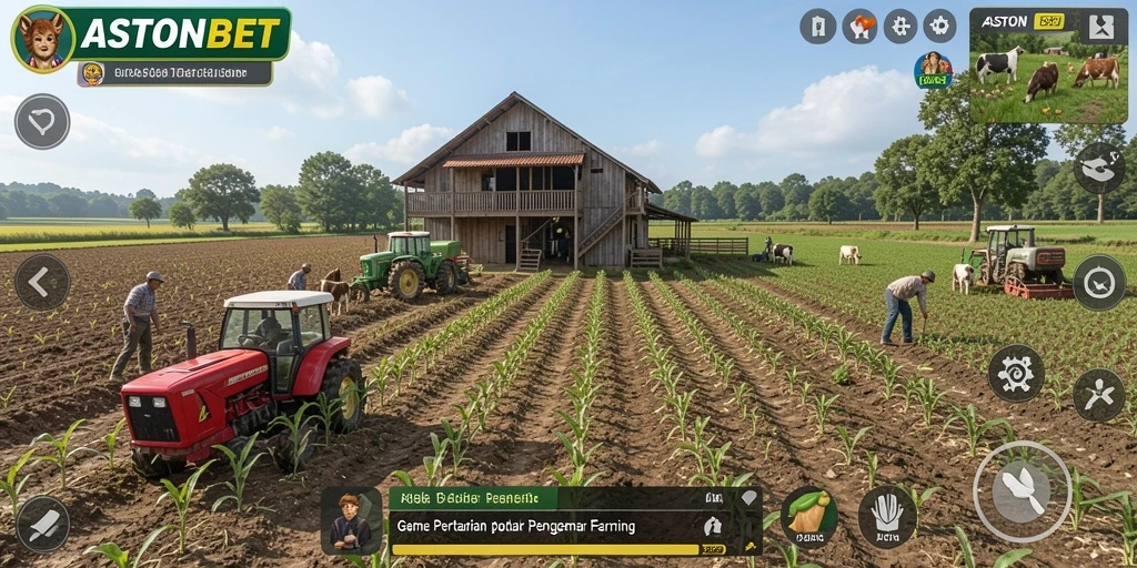 Gameplay ASTONBET yang menyenangkan dan penuh warna dalam bertani.