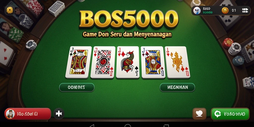 Screenshot gameplay BOS5000 menampilkan keseruan permainan domino.
