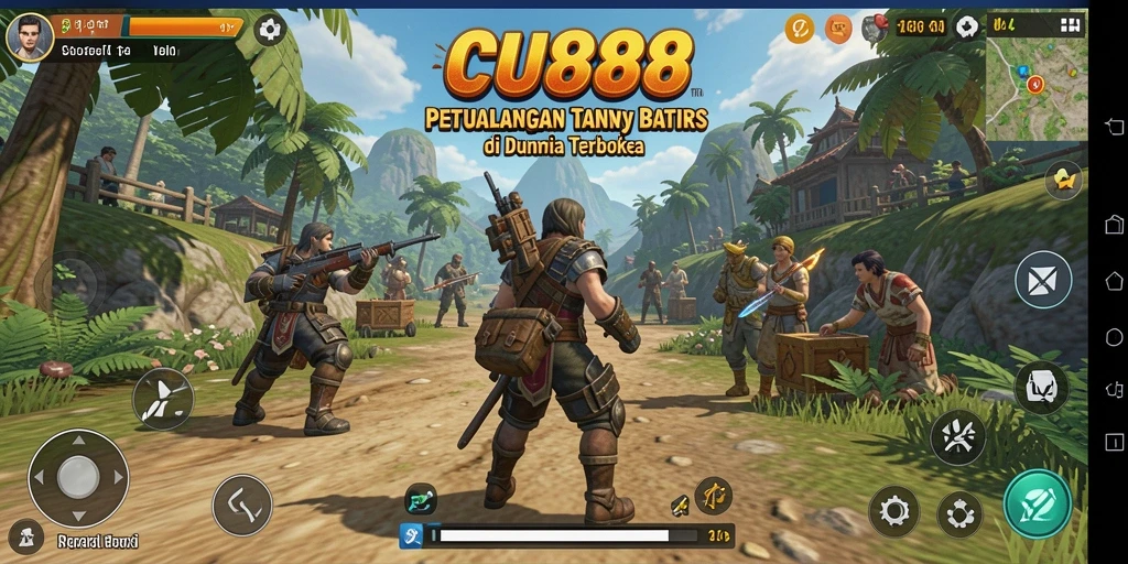 Screenshot gameplay CU888 menampilkan dunia terbuka yang memukau.