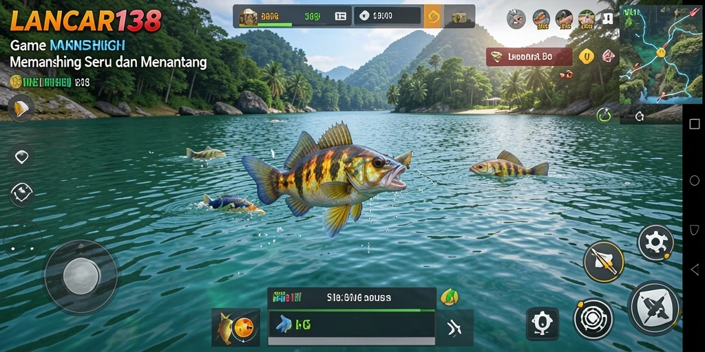 Tampilan gameplay LANCAR138 yang menarik saat memancing ikan.