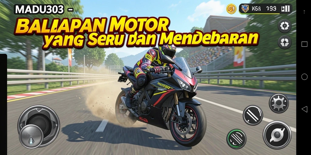 Tampilkan gameplay seru balapan motor di MADU303.