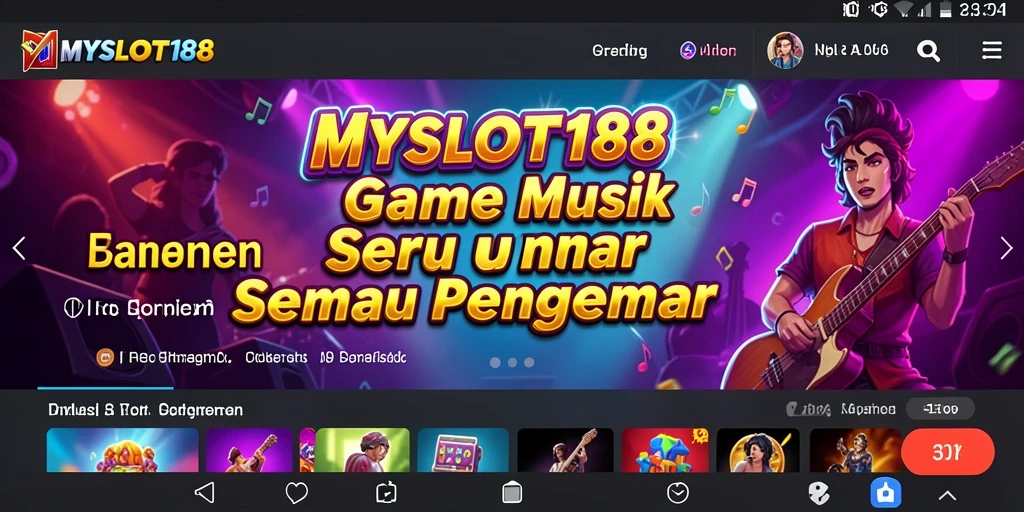 Tampilan gameplay seru dalam MYSLOT188 dengan lagu-lagu hit.