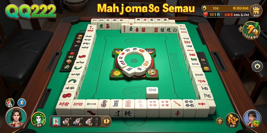 Tampilan gameplay seru dalam QQ222 dengan desain Mahjong menarik.