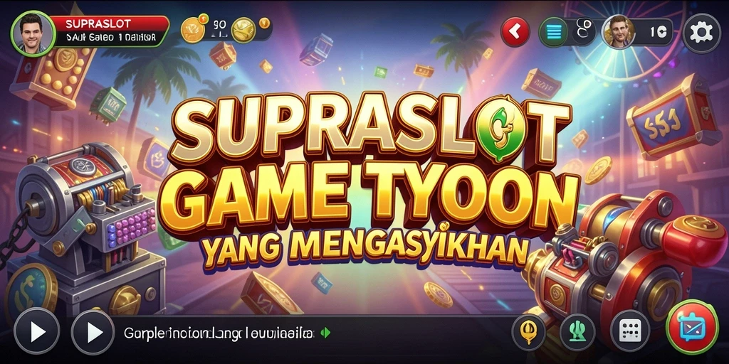 Screenshot gameplay SUPRASLOT menampilkan keseruan manajemen bisnis.