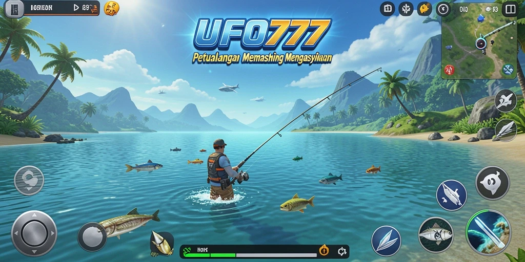 Tampilan gameplay UFO777 dengan suasana memancing yang menarik.